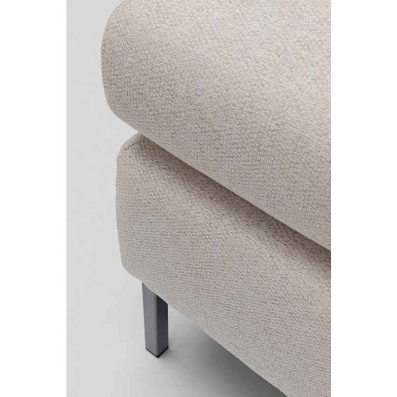 Pouf repose-pieds en tissu crème - Gianni - Kare Design