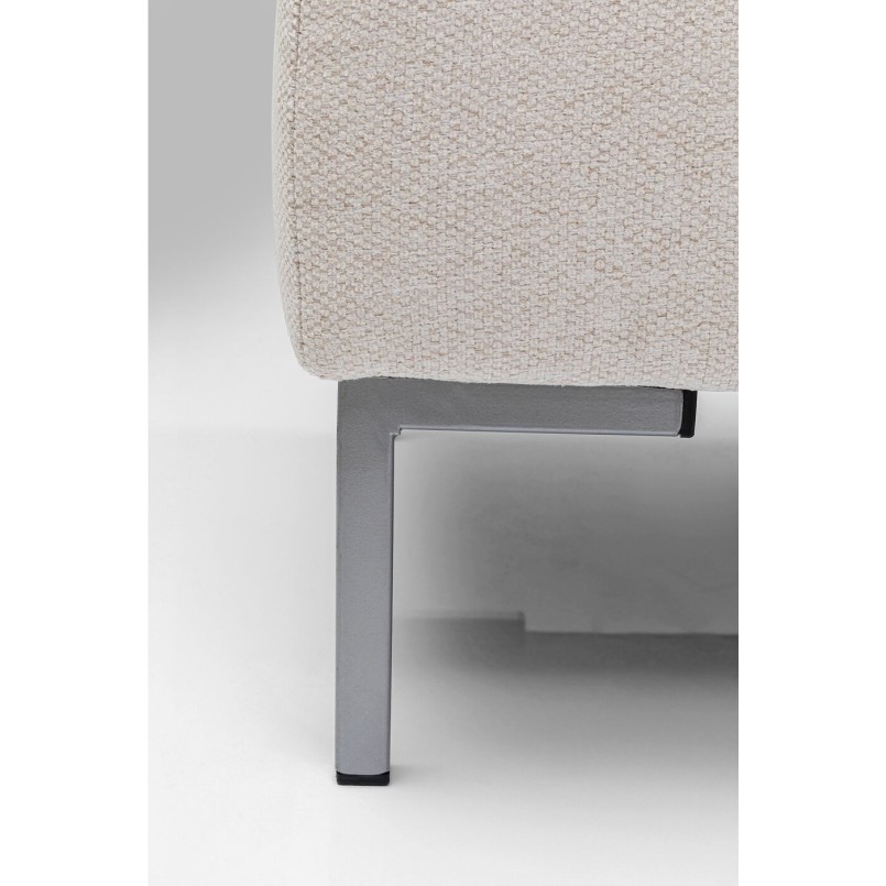 Pouf repose-pieds en tissu crème - Gianni - Kare Design