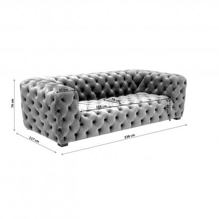 Sofa  Metropol Grey 4-Seater Kare Design