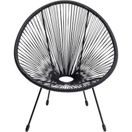 Fauteuil de jardin Acapulco noir en acier poudré - Chaise d'extérieur
