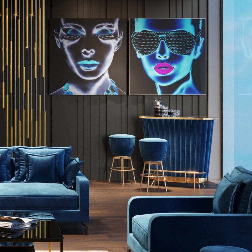 Baroque baroque blue velvet - After Work - Kare Design