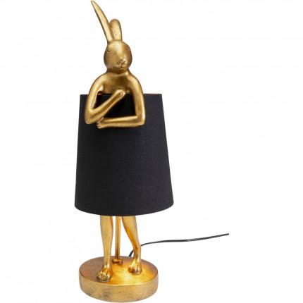 Table Lamp Animal Rabbit gold/black 50cm Kare Design