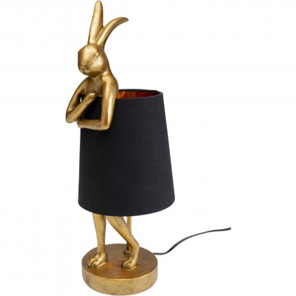 Tafellamp Animal Konijn goud/zwart 50cm Kare Design