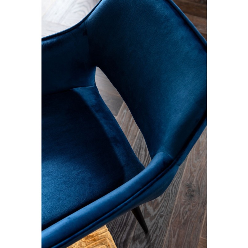 Stoel met blauw fluwelen armleuningen - San Francisco - Kare Design