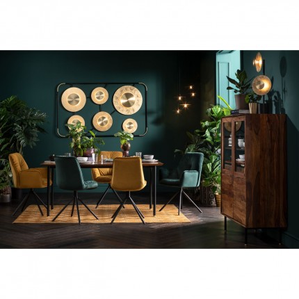 Chaise avec accoudoirs pivotante Mila velours vert Kare Design