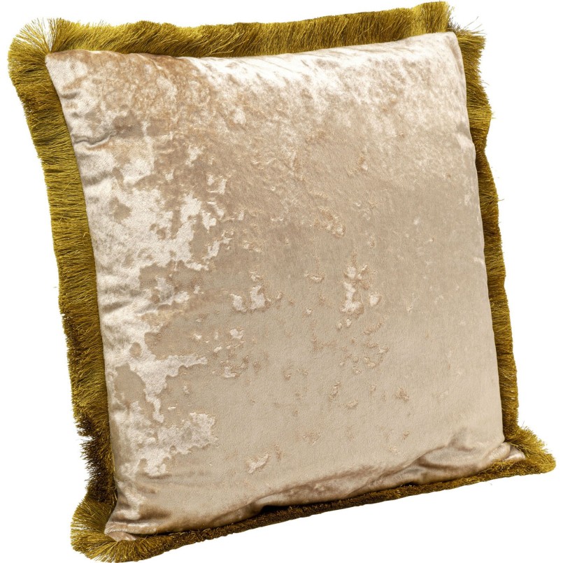 Retro cushion with beige velvet bangs - Cannes - Kare Design