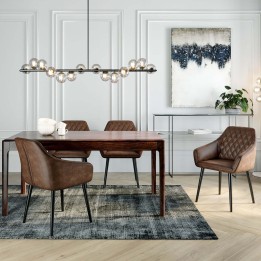 Stoel met bruine vintage armleuningen - San Remo - Kare Design