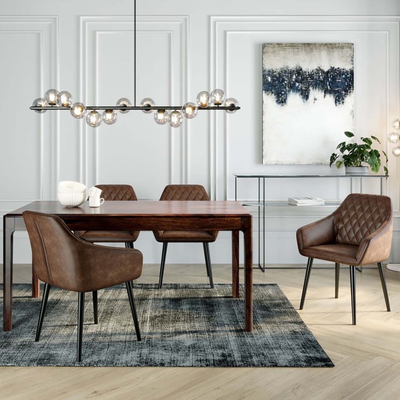 Stoel met bruine vintage armleuningen - San Remo - Kare Design