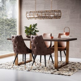 Brown upholstered retro chair - Desire - Kare Design