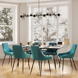 Petrol blue velvet chair - East Side - Kare Design