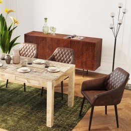 Chaise avec accoudoirs vintage marron - Harry - Kare Design