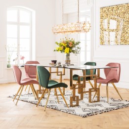 Pink velvet retro chair - Viva - Kare Design