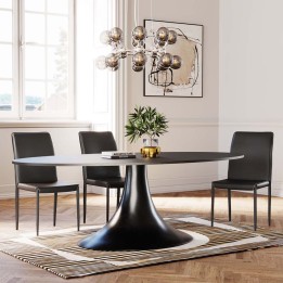 Chaise cuir noire - Milano - Kare Design