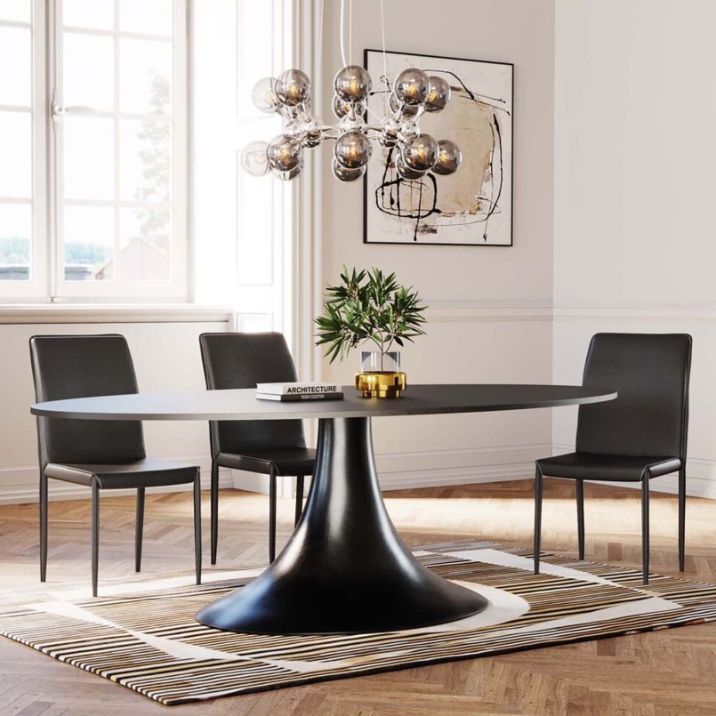 Chaise cuir noire - Milano - Kare Design