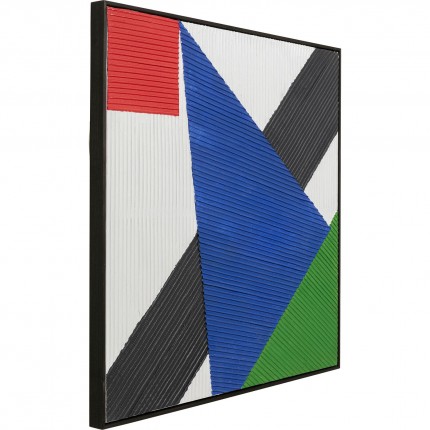 Schilderij Art Triangles 102x102cm blauw Kare Design