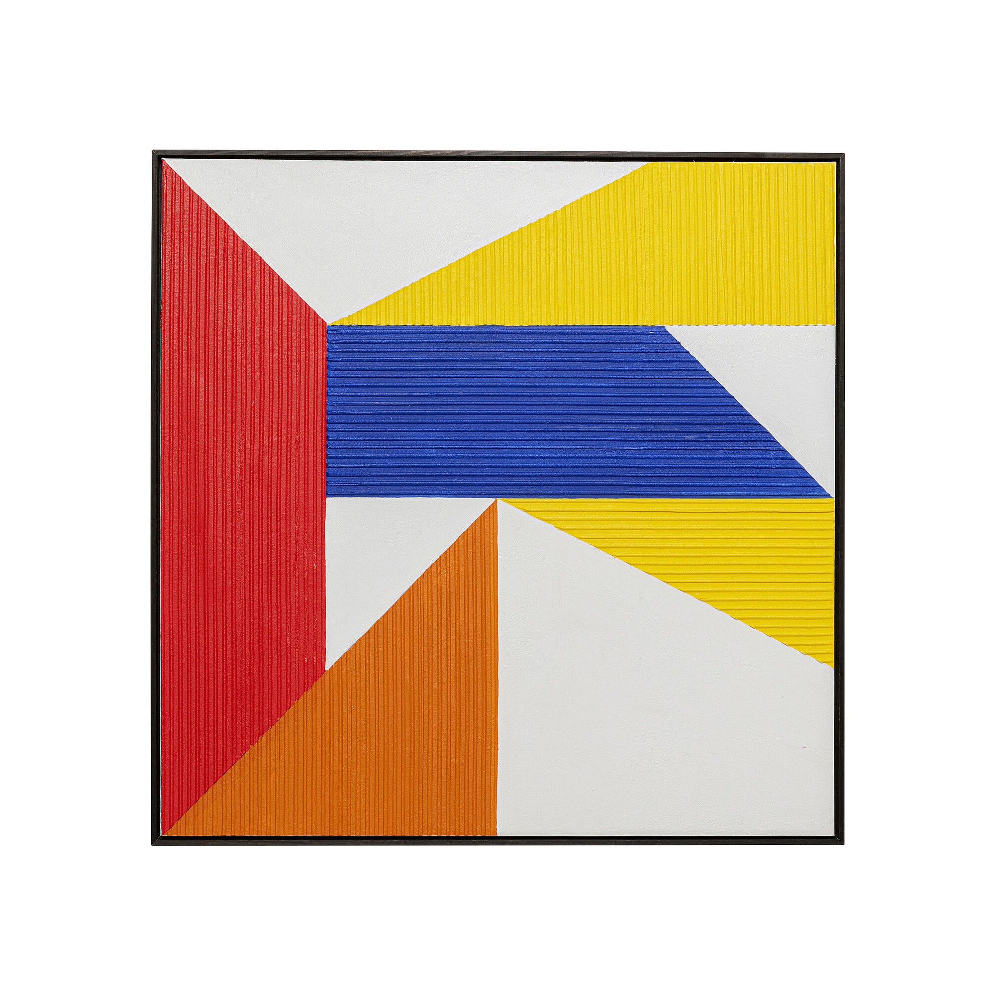 Tableau sur toile Art Triangles jaune 100x100cm