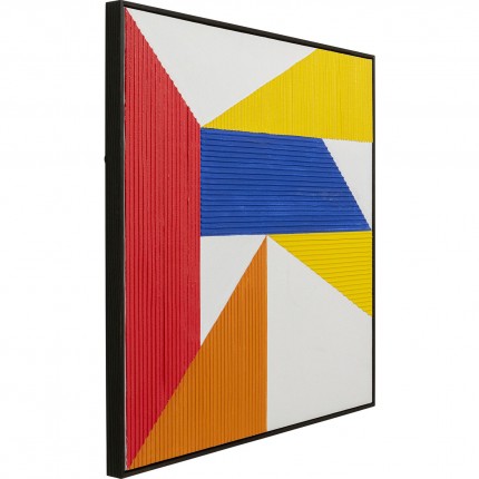 Canvas Picture Art Triangles 100x100cm yellow Kare Design