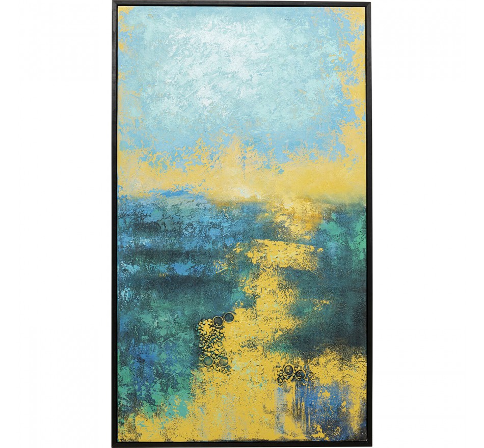 Schilderij Jardin 125x215cm blauw Kare Design