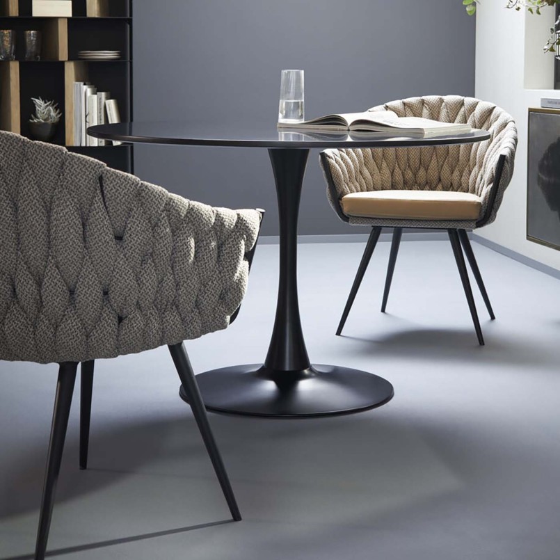 Stoel met eigentijdse tweed armleuningen - Knoop - Kare Design