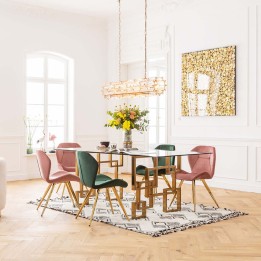 Chaise rétro velours vert - Viva - Kare Design