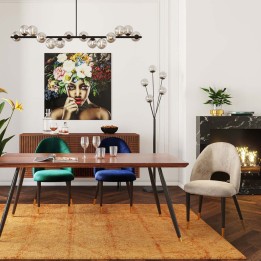 Taupe velvet retro chair - Iris - Kare Design