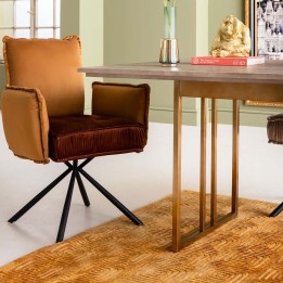 Chair with brown retro arms - Chelsea - Kare Design