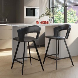 Black retro bar stool - Reunion - Kare Design
