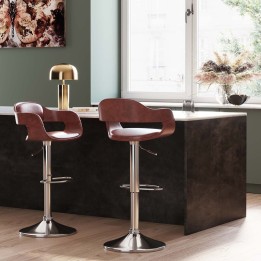 Tabouret de bar vintage marron - Monaco - Kare Design