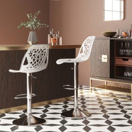 Contemporary white bar stool - Ornament - Kare Design