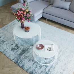Contemporary white coffee table - Wire - Kare Design