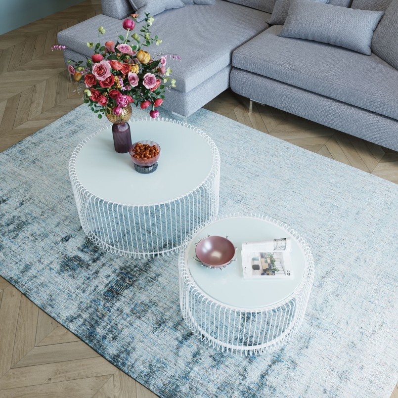 Tables basses modernes blanches - Wire - Kare Design
