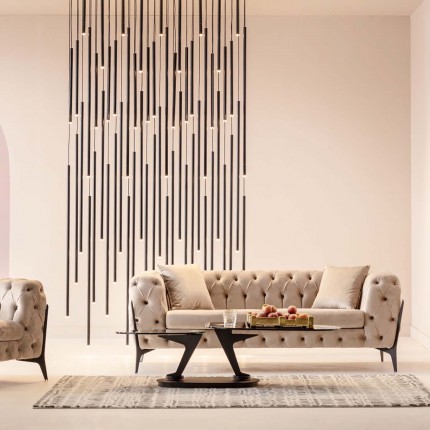 Sofa Bellissima 2-seater velvet beige Kare Design