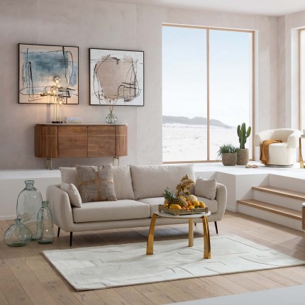 Sofa Amalfi 2-Zits creme Kare Design