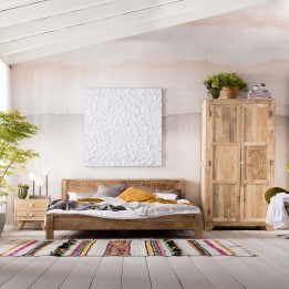 Lit ethnique en bois de manguier massif - Puro - Kare Design