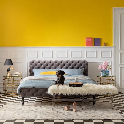 Bed Desire fluweel grijs Kare Design