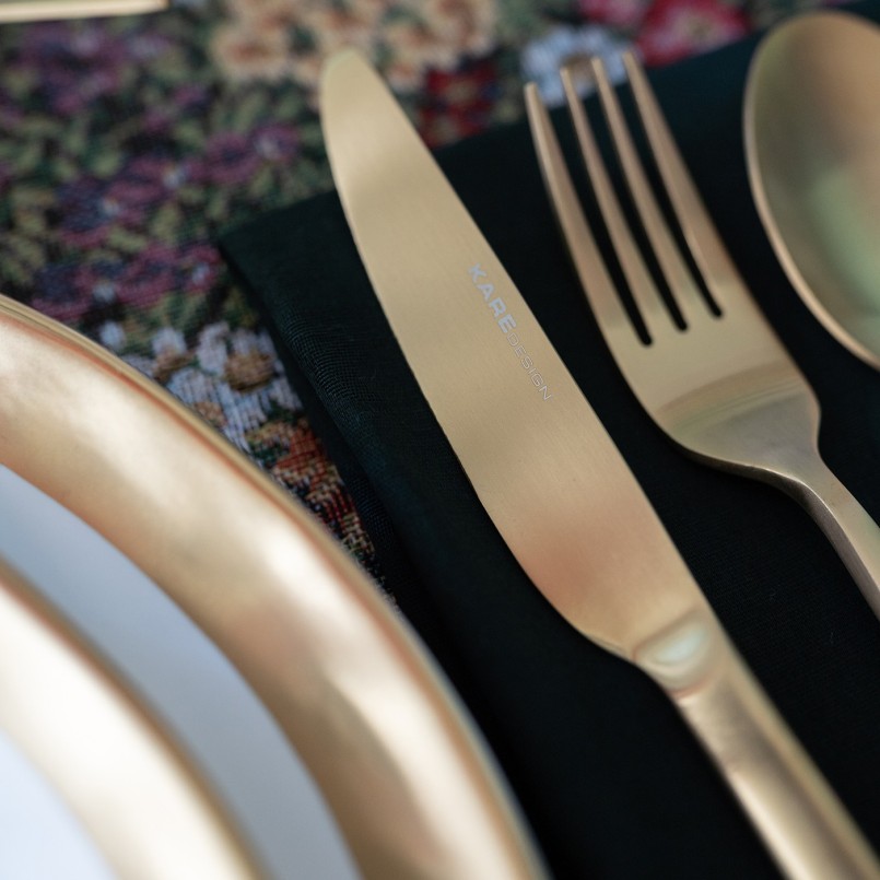 Gold-plated steel cutlery - Gloria - Kare Design