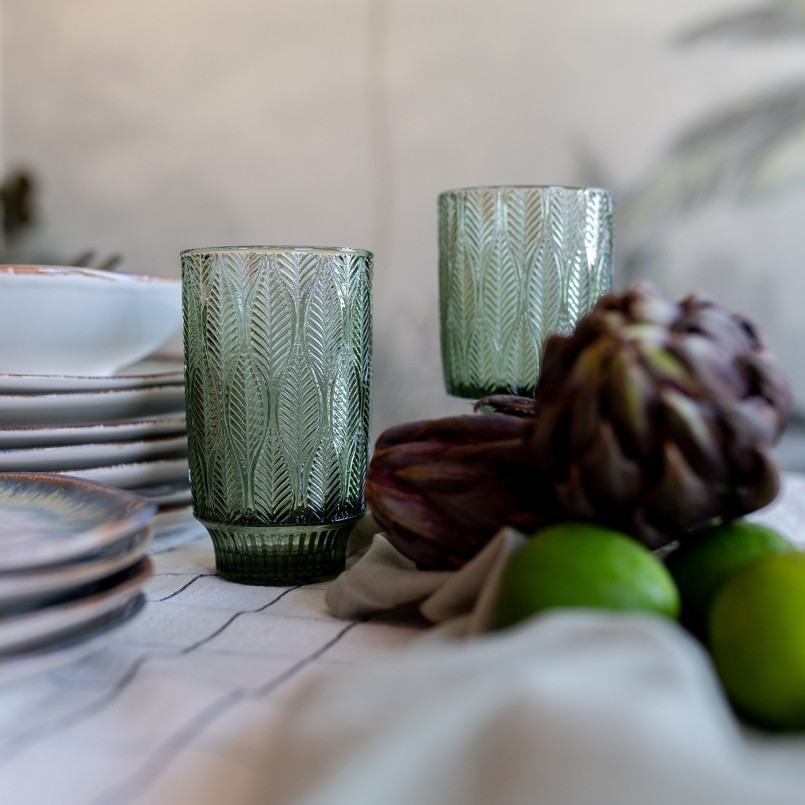 Groene glazen waterglazen - Fogli - Kare Design
