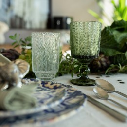 Green glass wine glasses - Fogli - Kare Design