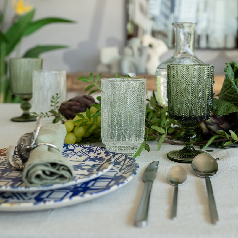 Assiettes plates bleues et blanches - Fresco - Kare Design