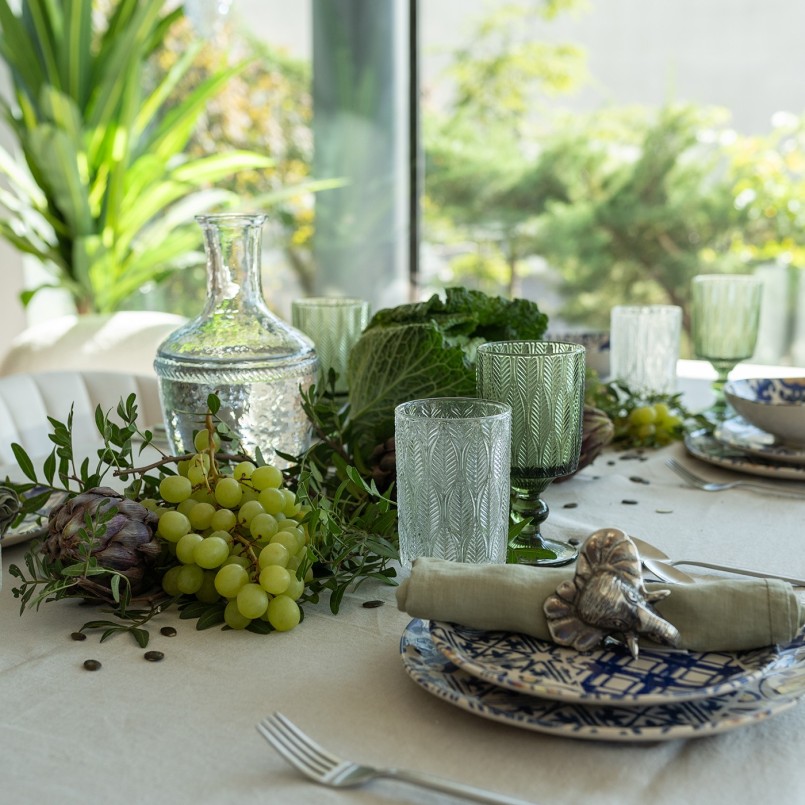 Assiettes plates bleues et blanches - Fresco - Kare Design
