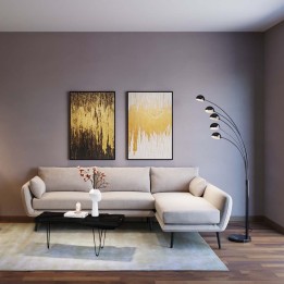 Canapé d'angle contemporain crème - Amalfi - Kare Design