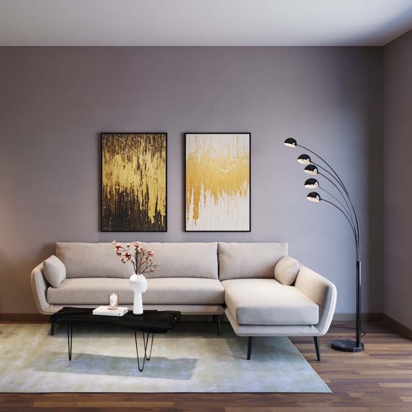 Canapé d'angle contemporain crème - Amalfi - Kare Design