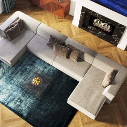 2 corner sofa with 4 grey seats - Infinity - Kare Design
