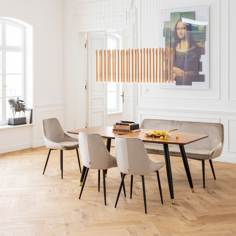 Beige fluwelen bankje - East Side - Kare Design