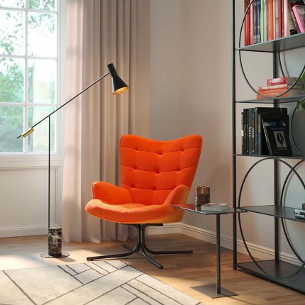 Swivel Armchair Oscar Velvet Orange Kare Design