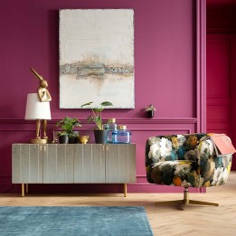 Fauteuil pivotant pivoines jaunes - Kare Design