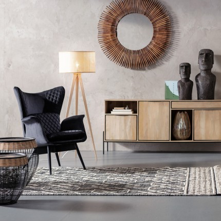 Armchair Tudor velvet black Kare Design