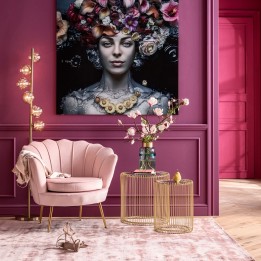 Pink retro armchair - Water Lily - Kare Design