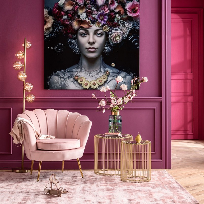 Roze retro fauteuil - Waterlelie - Kare Design