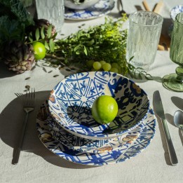 Blauwe en witte dinerborden - Fresco - Kare Design